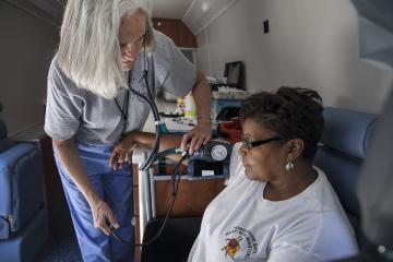 person receiving blood pressure reading