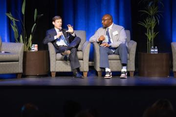  Board of Visitors Chair Alge Crumpler hosts a conversation with Chancellor Lee H. Roberts