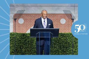 Michael Kennedy speaking at a podium