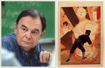 Left: Pulitzer Prize&ndash;winning journalist Gene Roberts &rsquo;54; Right: An 1895 woodblock print by Kobayashi Kiyochika