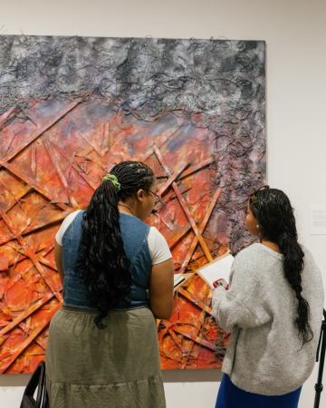 Patrons view art at the Ackland Art Museum.