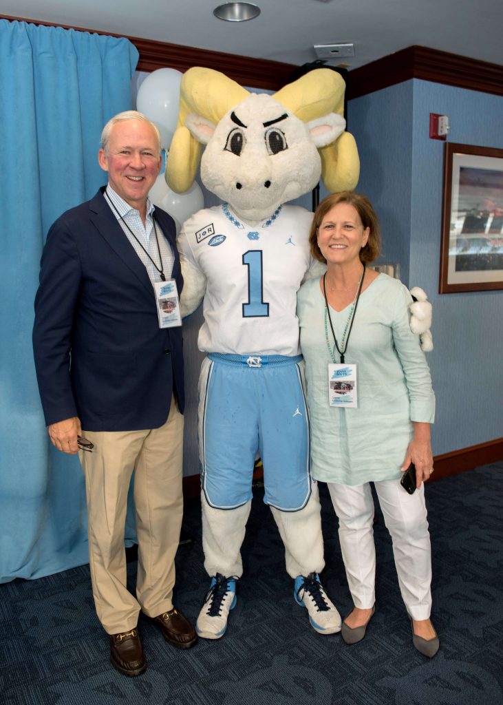 David Routh, Rameses mascot and donors at the 2019 Celebrating Scholarships event